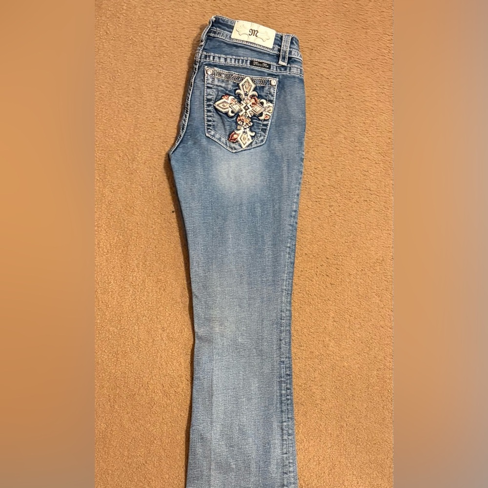 Miss Me Blue Jeans with Embroidered Pocket